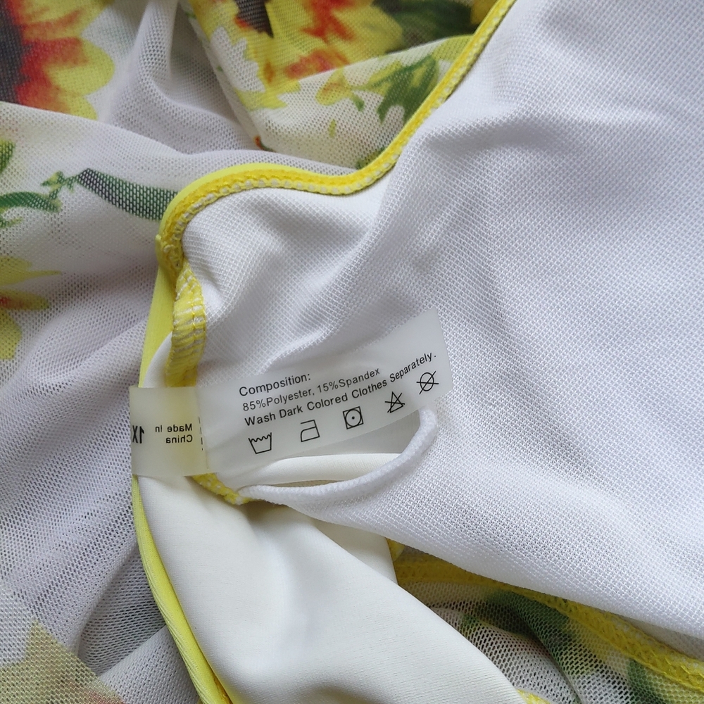 RoseGal Women's Sunflower Swim Top NWOT - 1X/16 - Picture 8 of 9